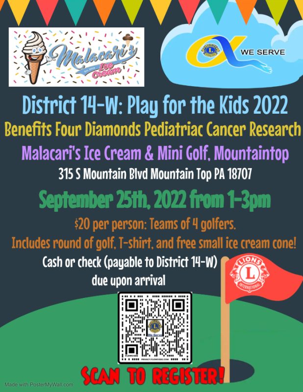 Mini Putt Raffle Lion's Club Dist. 14-W Mini Golf Tournament and Basket Raffle - Four ...