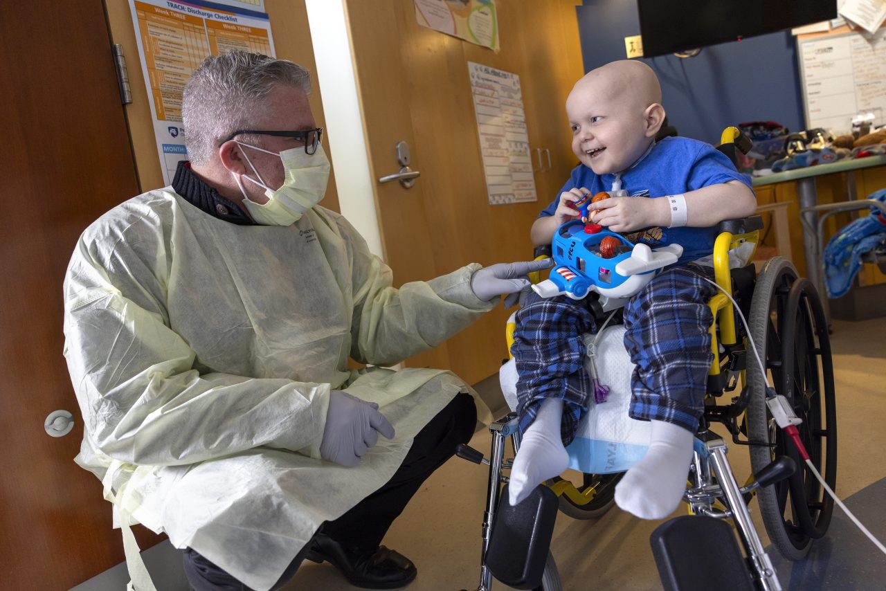 Chaplain with cancer patient