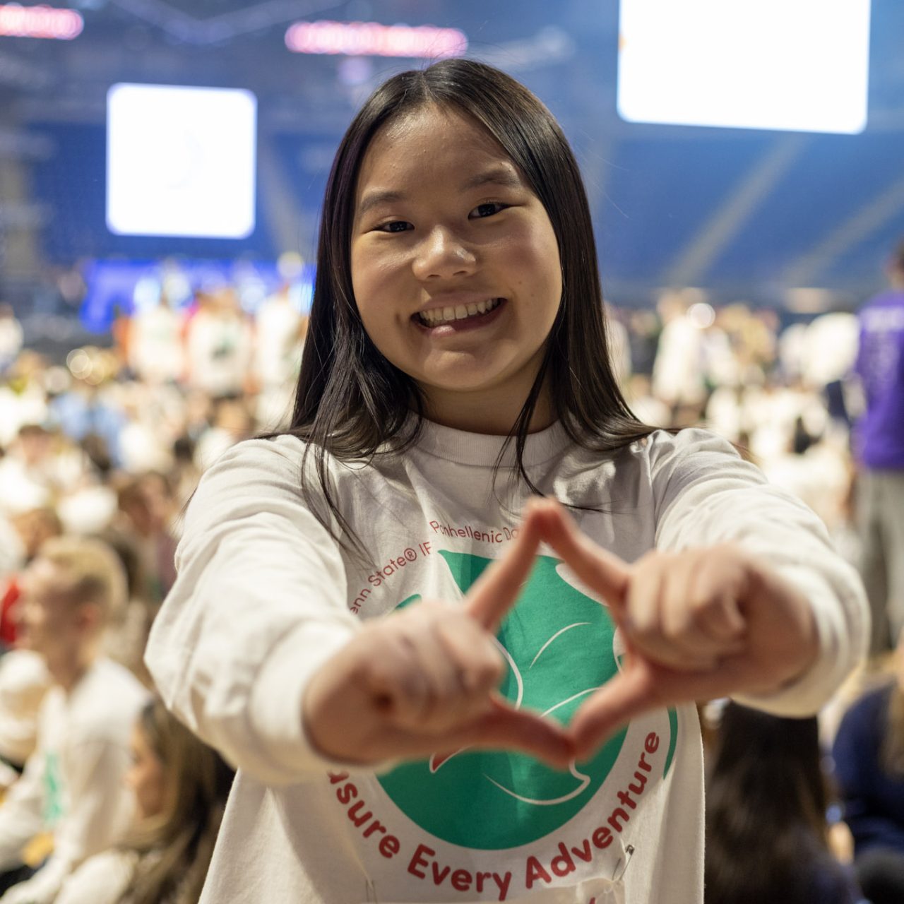 Four Diamonds THON dancer, Hanna, dancing for children with cancer.