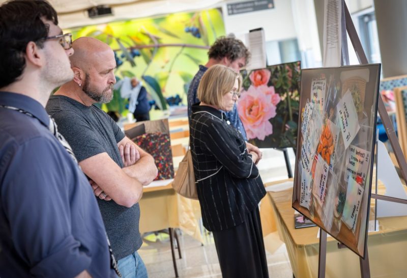 The Penn State Health Children’s Hospital Childhood Cancer Survivorship Clinic hosted an art exhibit featuring the work of five childhood cancer survivors who participated in its inaugural the Photovoice program on Tuesday, Sept. 30, 2025.