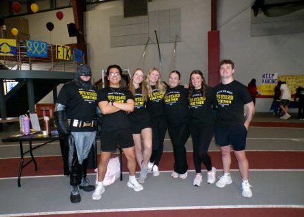 Alvernia Team FTK members pose together during the 2026 dance marathon supporting Four Diamonds.