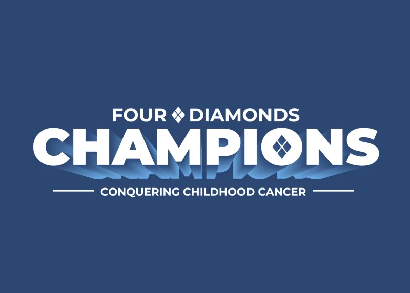 Four Diamonds Champions logo with the tagline “Conquering Childhood Cancer”